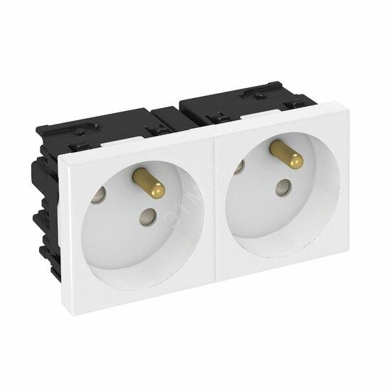 Фото №2 Розетка двойная 33° Modul45connect французский стандарт 250 В 16A (белый) (STD-F3C RW2)