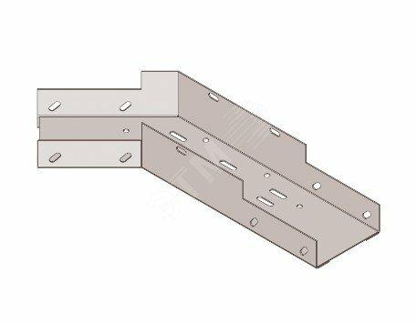 Фото №2 Лоток угловой замковый перфорированный КГЗ 100х100-135 УТ1,5 поворот на 135, оцинкованный лист(толщина покрытия 10 -18мкм,) S1,6 (П0000018692)