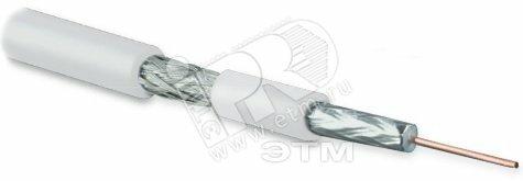 Фото №2 Кабель коаксиальный SAT703N, 75 Ом, жила - 17 AWG (1.13 mm, медь,solid), экран - фольга+оплетка (луженная медь, 45%), общий диаметр 6.6мм, изоляция PVC, белый (бухта 100 м)