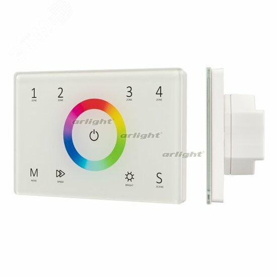 Фото №2 Панель Sens SMART-P83-RGB White (230V, 4 зоны, 2.4G) (ARL, IP20 Пластик, 5 лет) (028402)