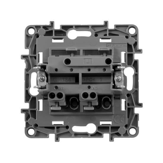 Фото №3 ETIKA Выключатель двухклавишный автоматические клеммы 10 AX 250 В алюминий (672402)