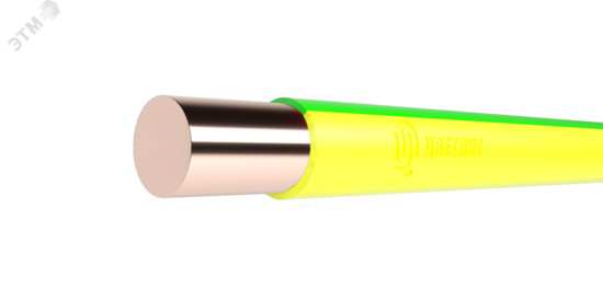 Фото №2 Провод силовой ПуВнг(A)-LS 1х10 зелено-желтый ТРТС