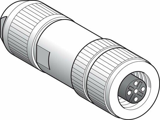 Фото №2 Коннектор экранированный прямой М12 5 PIN розетка (XZCC12FDB50R)