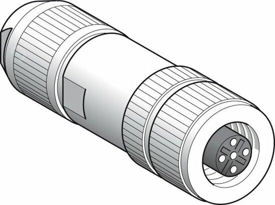 Фото №3 Коннектор экранированный прямой М12 5 PIN розетка (XZCC12FDB50R)