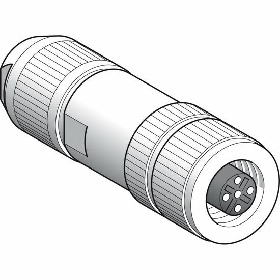 Фото №4 Коннектор экранированный прямой М12 5 PIN розетка (XZCC12FDB50R)