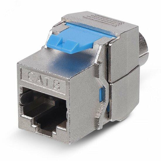 Фото №2 Вставка Keystone Jack RJ-45(8P8C), 180 градусов, категория 8, полный экран, без инструмента Toolless (KJ-RJ45-Cat.8-SH-180-Toolless)