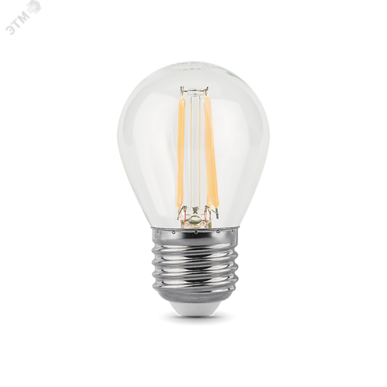 Фото №2 Лампа светодиодная LED 5 Вт 420 Лм 2700К теплая Е27 Шар Filament Gauss (105802105)