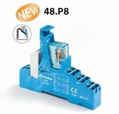 Фото №2 Модуль интерфейсный электромеханическое реле 2CO 10A контакты AgNi 12В DC IP20 безвинтовые клеммы 'Push-in' пластиковая клипса LED+диод (48.P8.7.012.0050SPA)