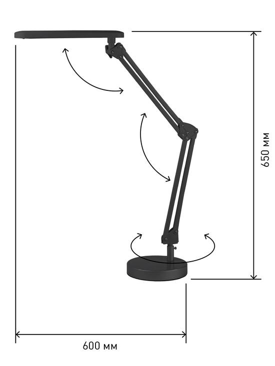 Фото №6 NLED-440-7W-BK Светильники настольные ЭРА наст.светильник NLED-440-7W-BK черный (Б0008000)