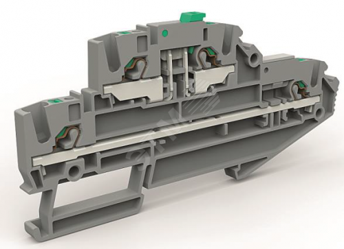 Фото №2 Двухуровневая клемма с размыкателем на 2,5 кв.мм (ZEFDS210GR)