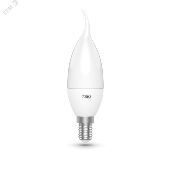 Фото №2 Лампа светодиодная LED 5.5 Вт400 Лм 3000К теплая E14 Свеча на ветру Basic Gauss