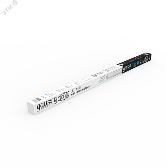 Фото №4 Лампа светодиодная T8 LED-20 Вт 1600 Лм 6500К G13 1200 мм стекло поворотная Elementary Gauss