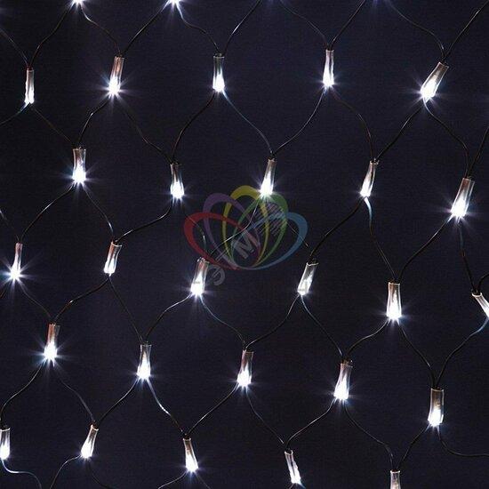 Фото №2 Гирлянда-сеть профессиональная светодиодная 2 х 0.7м свечение с динамикой черный провод белый