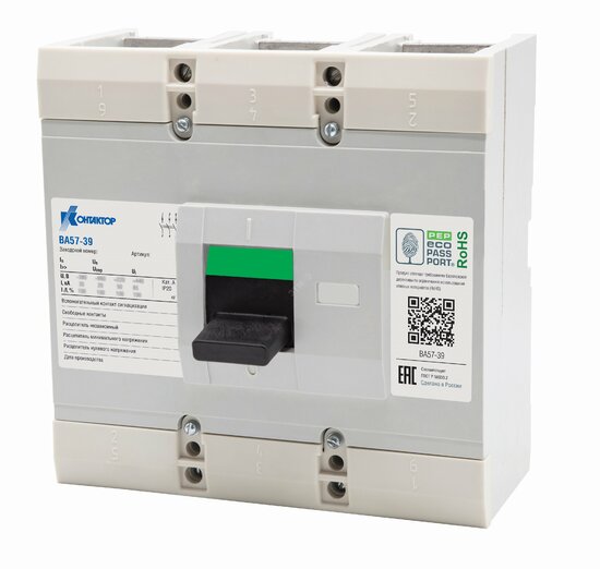 Фото №2 Выключатель автоматический ВА57-39-835210-630А-220DC-2500А-РМН110DC-ВКС (L630-6170)