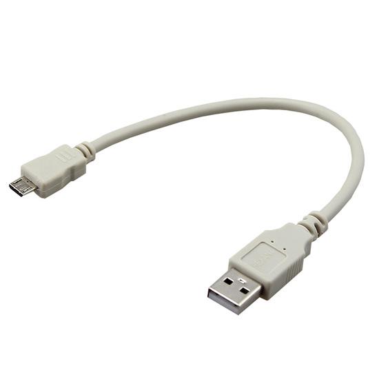 Фото №2 Кабель USB (шт. micro USB - шт. USB A) 0.2 м, серый (etm18-1162)