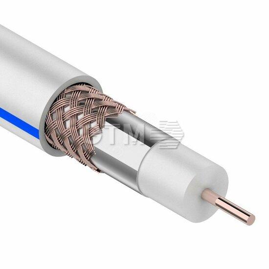 Фото №2 Кабель коаксиальный DG 113, Cu/Al/Cu, 75%, 75 Ом, бухта 100 м, белый (etm01-2471)