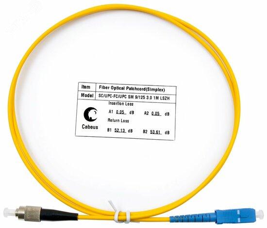 Фото №2 Шнур оптический simplex 1м SC-FC 9/125 sm  LSZH FOP(s)-9-SC-FC-1m (FOP(s)-9-SC-FC-1m)