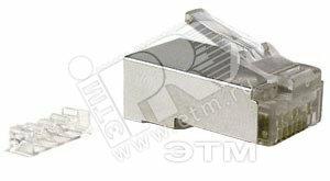 Фото №2 Разъем RJ-458P8C под витую пару категория 6  экранированный универсальный   100 шт (49383)