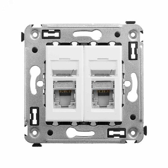 Фото №2 Avanti Розетка RJ-45 в стену, 5e двойная экранированная, ''Белое облако'' (4400364)