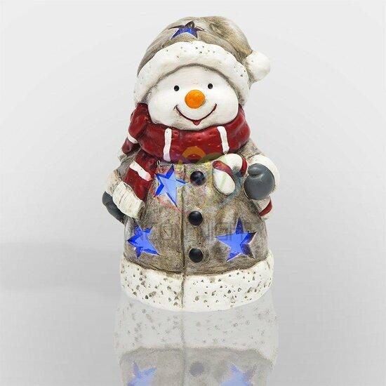 Фото №2 Керамическая домашняя фигурка Снеговичок в шарфе 7,5*6,5*12 см (505-015)