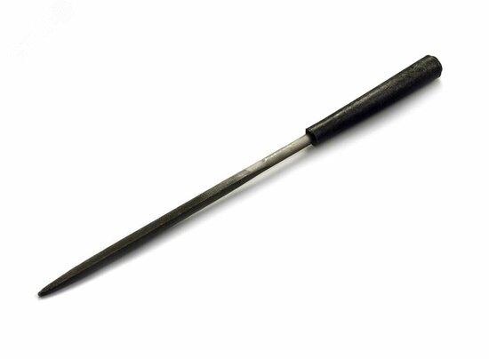 Фото №2 Надфиль трехгранный 120 мм №2 с ручкой (129714)