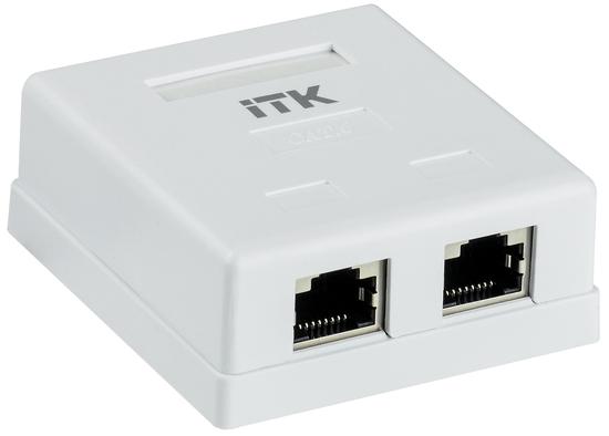 Фото №2 Настенная информационная розетка RJ45 кат. 6 FTP 2-порт (CS2-1C06F-22)