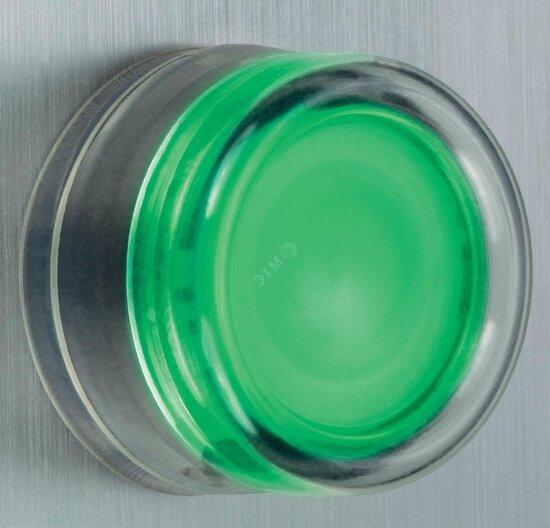 Фото №2 Кнопка зеленая возвратная прозрачная 22 мм с силиконовым колпачком (XB5AP31)