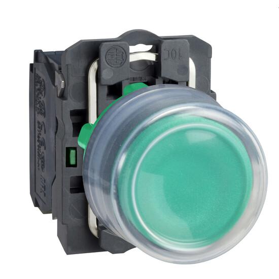 Фото №4 Кнопка зеленая возвратная прозрачная 22 мм с силиконовым колпачком (XB5AP31)
