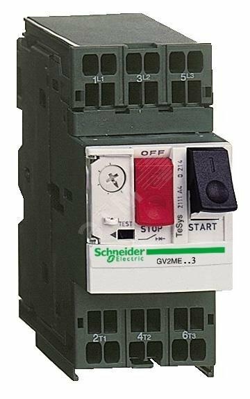 Фото №2 Выключатель автоматический для защиты электродвигателей 1-1.6А GV2 управление кнопками пружинный зажим (GV2ME063)