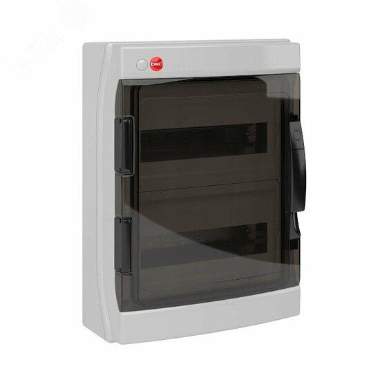 Фото №2 Щит распределительный навесной ЩРн-П-24 (2х12) IP65 пластиковый прозрачная дверь серый (85624)
