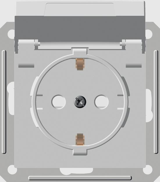 Фото №3 Розетка Wessen59 скрытая с заземлением с крышкой IP44 бежевая в рамку (RS16-152B-2-86)