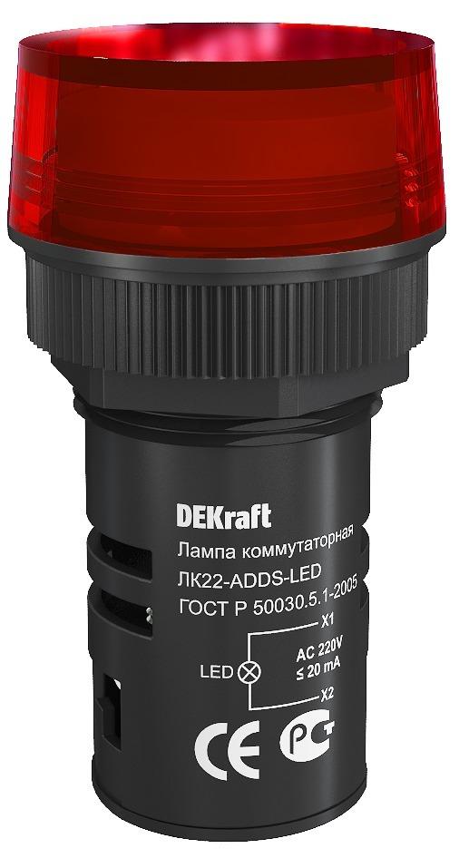 Фото №2 Лампа ADDS 22мм красная LED 220В (25003DEK)