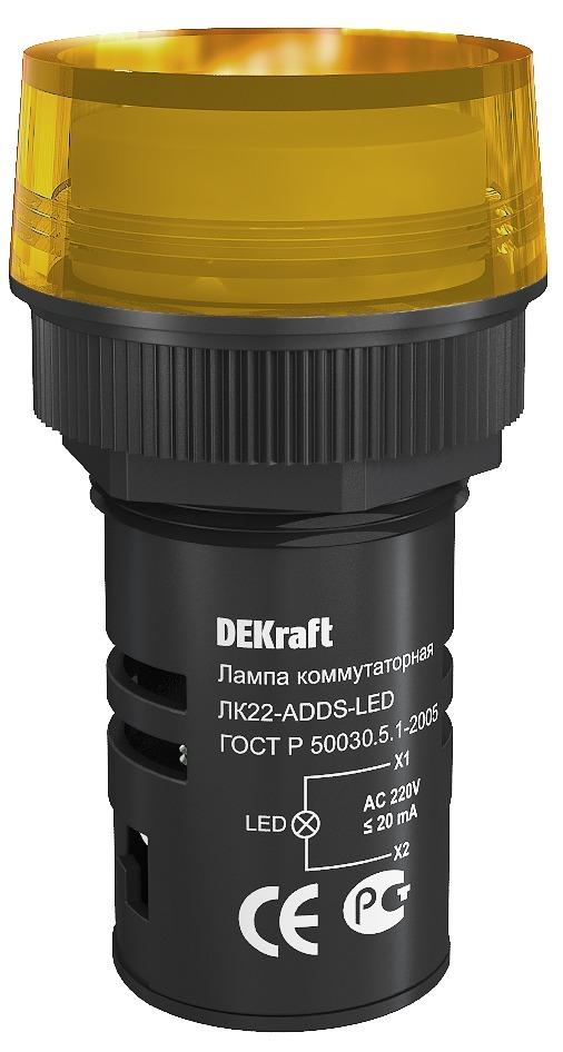 Фото №2 Лампа ADDS 22мм желтая LED 220В (25004DEK)