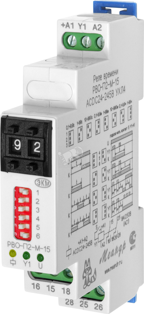 Фото №2 Реле времени РВО-П2-М-15 0.1с-99ч катушка управления АС/DС24-245В УХЛ4 (РВО-П2-М-15)