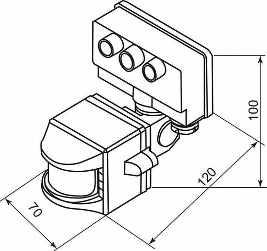 Фото №3 Датчик движения ИК настенный 1200w 120 гр. 12м IP44 белый (SEN15 бел.)