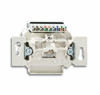 Фото №2 Розетка компьютерная/телефонная UAE RJ45 категория 6е с наклонным выходом 1 разъем (0221-507)