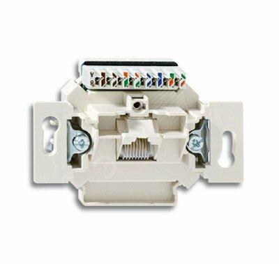 Фото №3 Розетка компьютерная/телефонная UAE RJ45 категория 6е с наклонным выходом 1 разъем (0221-507)