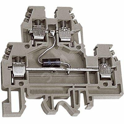 Фото №2 Зажим проходной двухуровневый серый DAS.4/ D5 бежевый 4 кв.мм с диодом между уровнями 5 В QUADRO (ZDSD005)