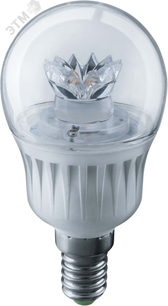 Фото №2 Лампа светодиодная LED 7вт E14 белый прозрачная шар (61594 NLL-G45)