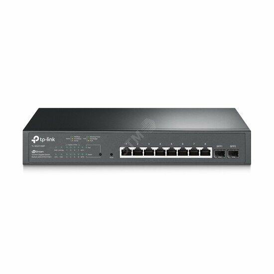 Фото №2 Коммутатор управляемый JetStream PoE+ 8 портов 10/100/1000 Мб/с RJ-45, 2хSFP (TL-SG2210MP)