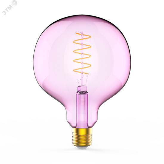 Фото №2 Лампа светодиодная LED 5 Вт 190 Лм 1800К теплая Е27 G125 pink flexible Filament Gauss (1011802105)