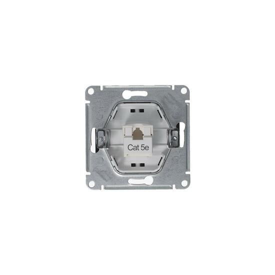 Фото №4 GLOSSA Розетка компьютерная RJ45 категория 5E антрацит в рамку (GSL000781K)
