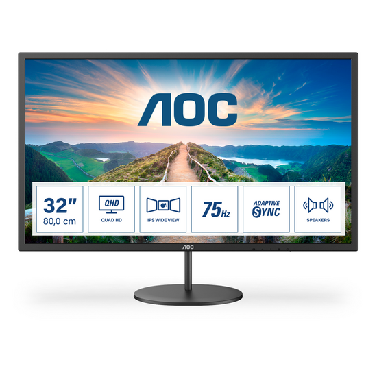 Фото №2 Монитор 31.5'' IPS, 2560х1440, 250 КМ/м2, 1200:1, 4мс, HDMI, DP, Speakers (Q32V4)