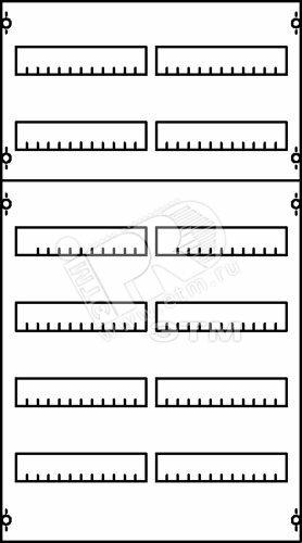 Фото №2 Панель для модульных устройств 2ряда/5реек 2V1 500х750 120 модулей (2V1A)