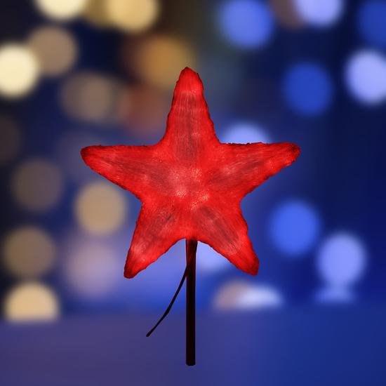 Фото №2 Фигура акриловая светодиодная Звезда 80 см, 210 светодиодов, красная (etm513-456)