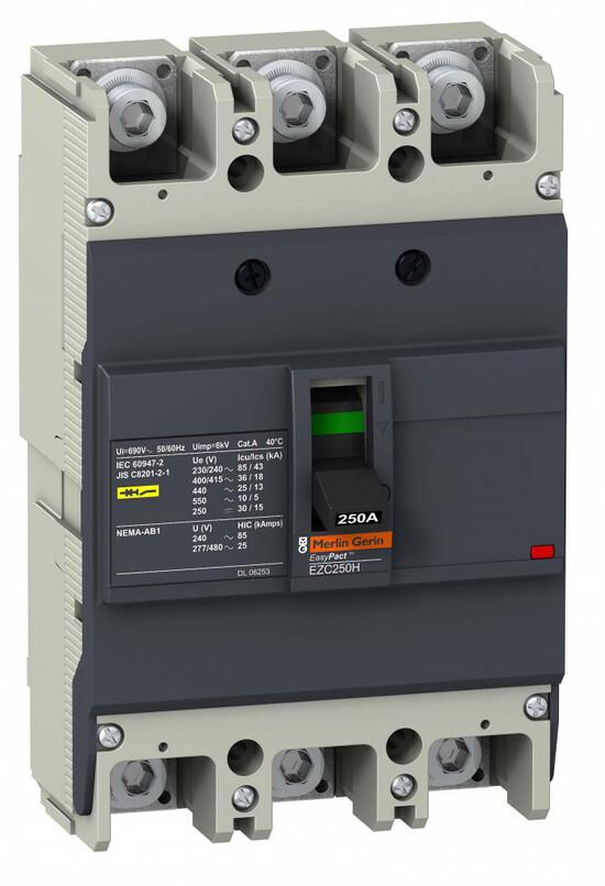 Фото №3 Выключатель автоматический трехполюсный EZC250 36 KA/415В 3Т 100 A (EZC250H3100)
