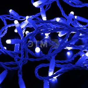 фото Гирлянда профессиональная Нить 10м, постоянное свечение, белый ПВХ, 24В, цвет: Синий (305-133)