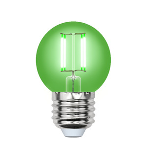 фото Лампа светодиодная декоративная цветная LED 5вт 200-250В шар 350Лм Е27 ЗЕЛЕНЫЙ Uniel Air color (UL-00002988)