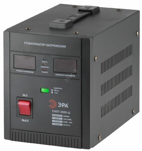 фото Стабилизатор напряжения переносной ЭРА СНПТ-2000-Ц  цифровой дисплей 140-260В/220/В, 2000ВА (Б0020160)