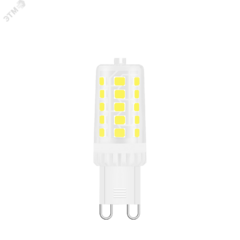 фото Лампа светодиодная LED 3 Вт 240 Лм 3000К теплая G9 пластик AC 220-240 В капсула Elementary Gauss (14913)